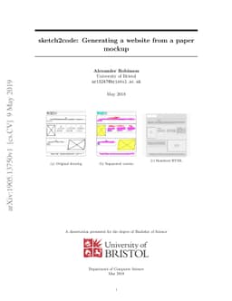 Sketch2code: Generating a website from a paper mockup