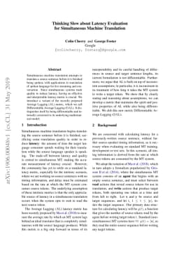 Thinking Slow about Latency Evaluation for Simultaneous Machine
  Translation