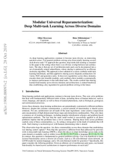 Modular Universal Reparameterization: Deep Multi-task Learning Across
  Diverse Domains