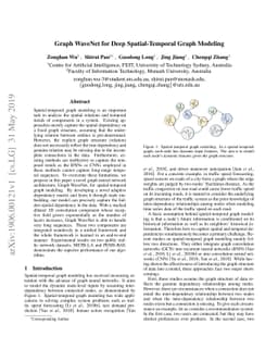 Graph WaveNet for Deep Spatial-Temporal Graph Modeling
