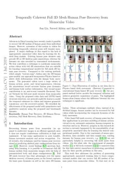 Temporally Coherent Full 3D Mesh Human Pose Recovery from Monocular
  Video