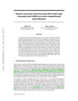 Siamese recurrent networks learn first-order logic reasoning and exhibit
  zero-shot compositional generalization