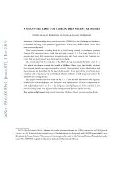 A mean-field limit for certain deep neural networks