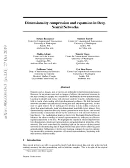 Dimensionality compression and expansion in Deep Neural Networks
