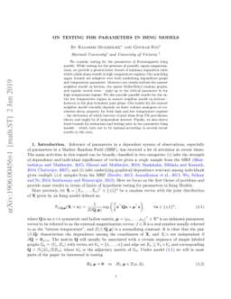On Testing for Parameters in Ising Models