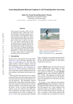 Generating Question Relevant Captions to Aid Visual Question Answering