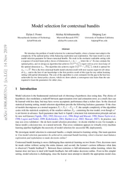 Model selection for contextual bandits