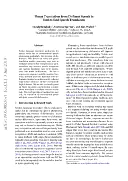 Fluent Translations from Disfluent Speech in End-to-End Speech
  Translation