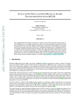 Evaluating Non-aligned Musical Score Transcriptions with MV2H
