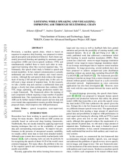 Listening while Speaking and Visualizing: Improving ASR through
  Multimodal Chain