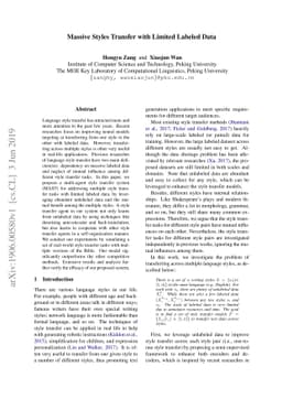 Massive Styles Transfer with Limited Labeled Data