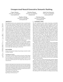 Unsupervised Neural Generative Semantic Hashing