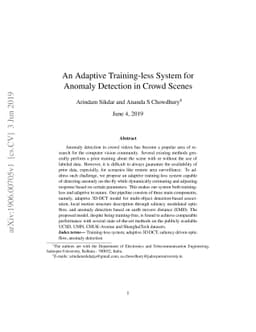 An Adaptive Training-less System for Anomaly Detection in Crowd Scenes