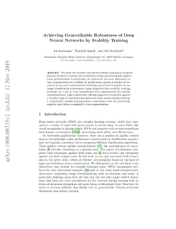 Achieving Generalizable Robustness of Deep Neural Networks by Stability
  Training