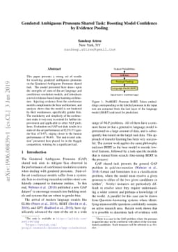 Gendered Ambiguous Pronouns Shared Task: Boosting Model Confidence by
  Evidence Pooling