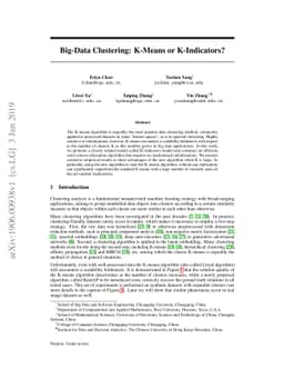 Big-Data Clustering: K-Means or K-Indicators?
