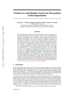 Frontal Low-rank Random Tensors for Fine-grained Action Segmentation