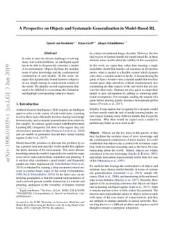 A Perspective on Objects and Systematic Generalization in Model-Based RL