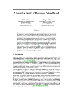 A Surprising Density of Illusionable Natural Speech