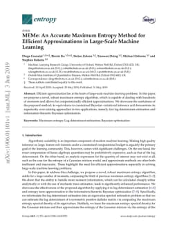 MEMe: An Accurate Maximum Entropy Method for Efficient Approximations in
  Large-Scale Machine Learning