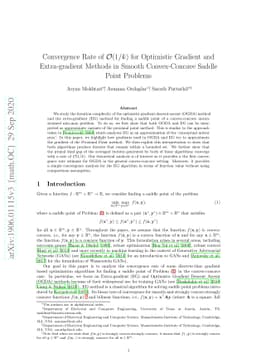 Convergence Rate of $\mathcal{O}(1/k)$ for Optimistic Gradient and
  Extra-gradient Methods in Smooth Convex-Concave Saddle Point Problems