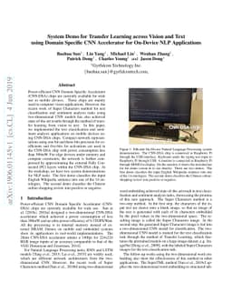 System Demo for Transfer Learning across Vision and Text using Domain
  Specific CNN Accelerator for On-Device NLP Applications