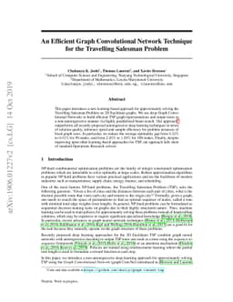 An Efficient Graph Convolutional Network Technique for the Travelling
  Salesman Problem
