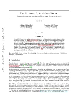The Extended Dawid-Skene Model: Fusing Information from Multiple Data
  Schemas
