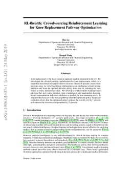 RL4health: Crowdsourcing Reinforcement Learning for Knee Replacement
  Pathway Optimization