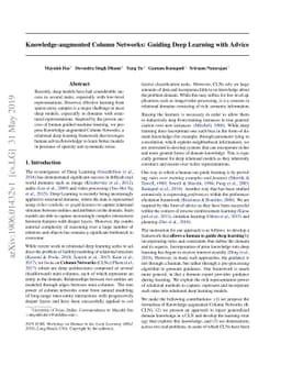 Knowledge-augmented Column Networks: Guiding Deep Learning with Advice