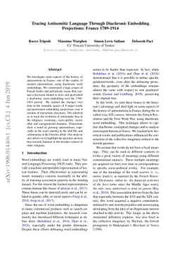 Tracing Antisemitic Language Through Diachronic Embedding Projections:
  France 1789-1914