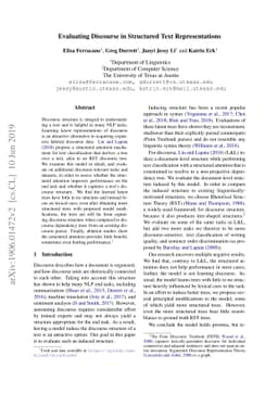Evaluating Discourse in Structured Text Representations