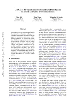 LeafNATS: An Open-Source Toolkit and Live Demo System for Neural
  Abstractive Text Summarization