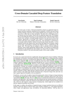 Cross-Domain Cascaded Deep Feature Translation