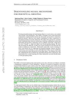Disentangling neural mechanisms for perceptual grouping