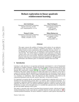Robust exploration in linear quadratic reinforcement learning