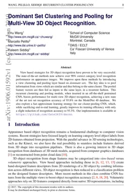 Dominant Set Clustering and Pooling for Multi-View 3D Object Recognition