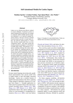 Self-Attentional Models for Lattice Inputs