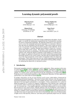 Learning dynamic polynomial proofs