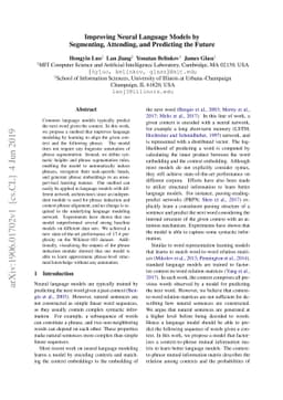 Improving Neural Language Models by Segmenting, Attending, and
  Predicting the Future