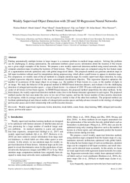 Weakly Supervised Object Detection with 2D and 3D Regression Neural
  Networks