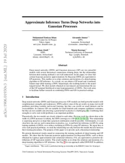 Approximate Inference Turns Deep Networks into Gaussian Processes