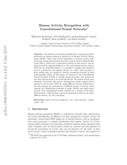 Human Activity Recognition with Convolutional Neural Netowrks