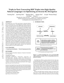 Triple-to-Text: Converting RDF Triples into High-Quality Natural
  Languages via Optimizing an Inverse KL Divergence