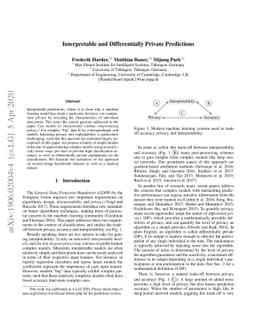 Interpretable and Differentially Private Predictions
