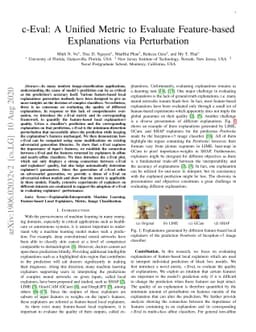 c-Eval: A Unified Metric to Evaluate Feature-based Explanations via
  Perturbation