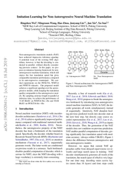 Imitation Learning for Non-Autoregressive Neural Machine Translation