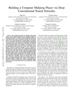 Building a Computer Mahjong Player via Deep Convolutional Neural
  Networks