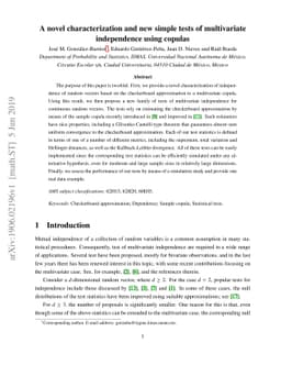 A novel characterization and new simple tests of multivariate
  independence using copulas