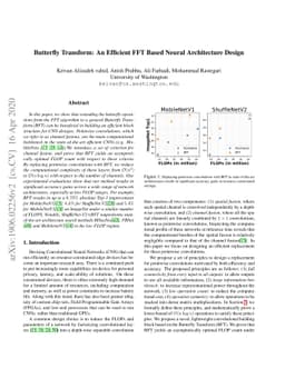 Butterfly Transform: An Efficient FFT Based Neural Architecture Design